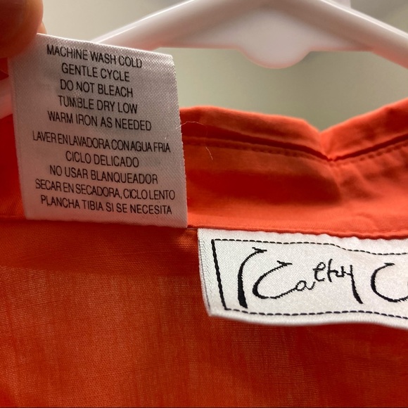 Orange Short Sleeve Button Up Shirt - Picture 5 of 6